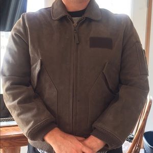 Alpha Industries genuine leather flight jacket